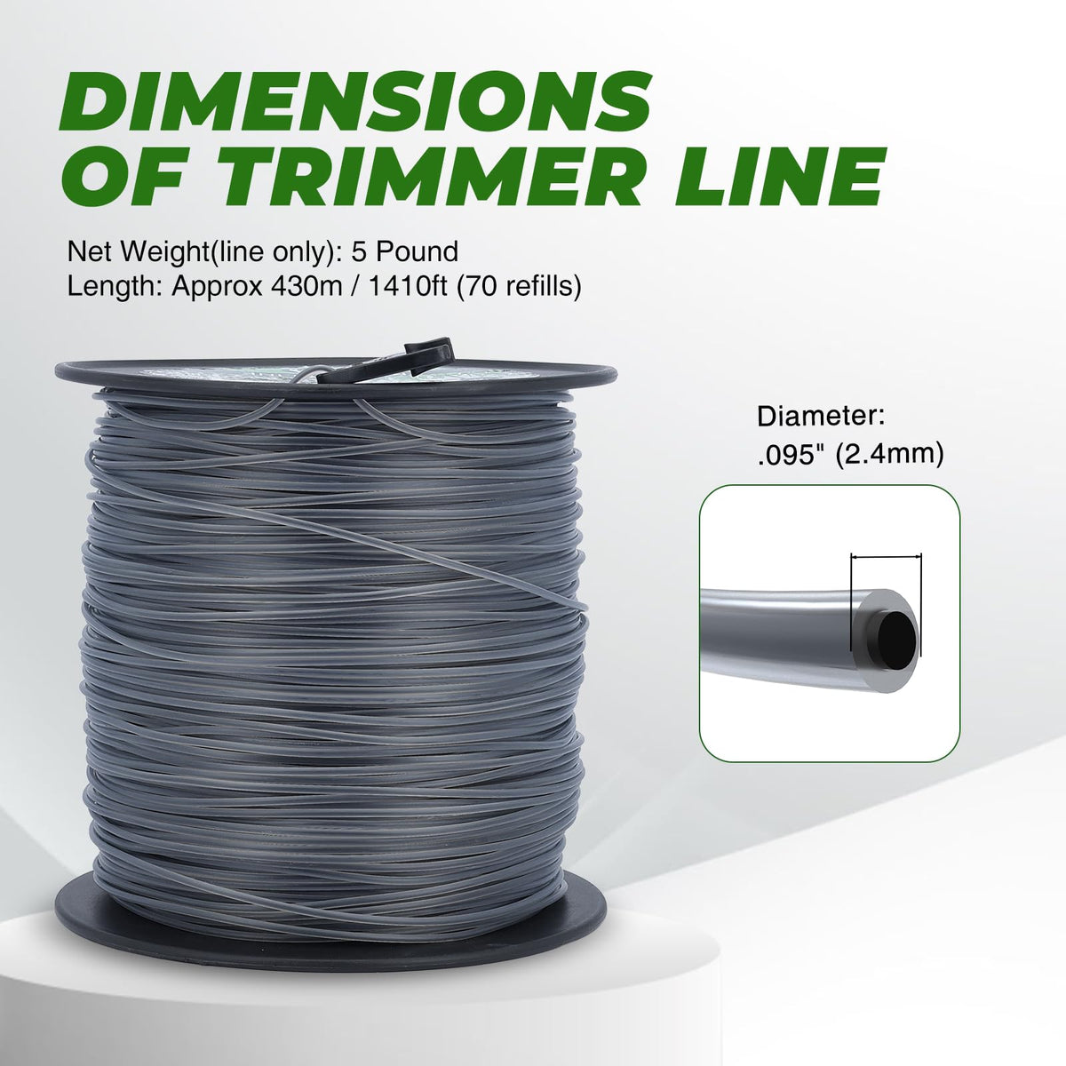 Dalom round line compatible with Stihl FS55R and family.