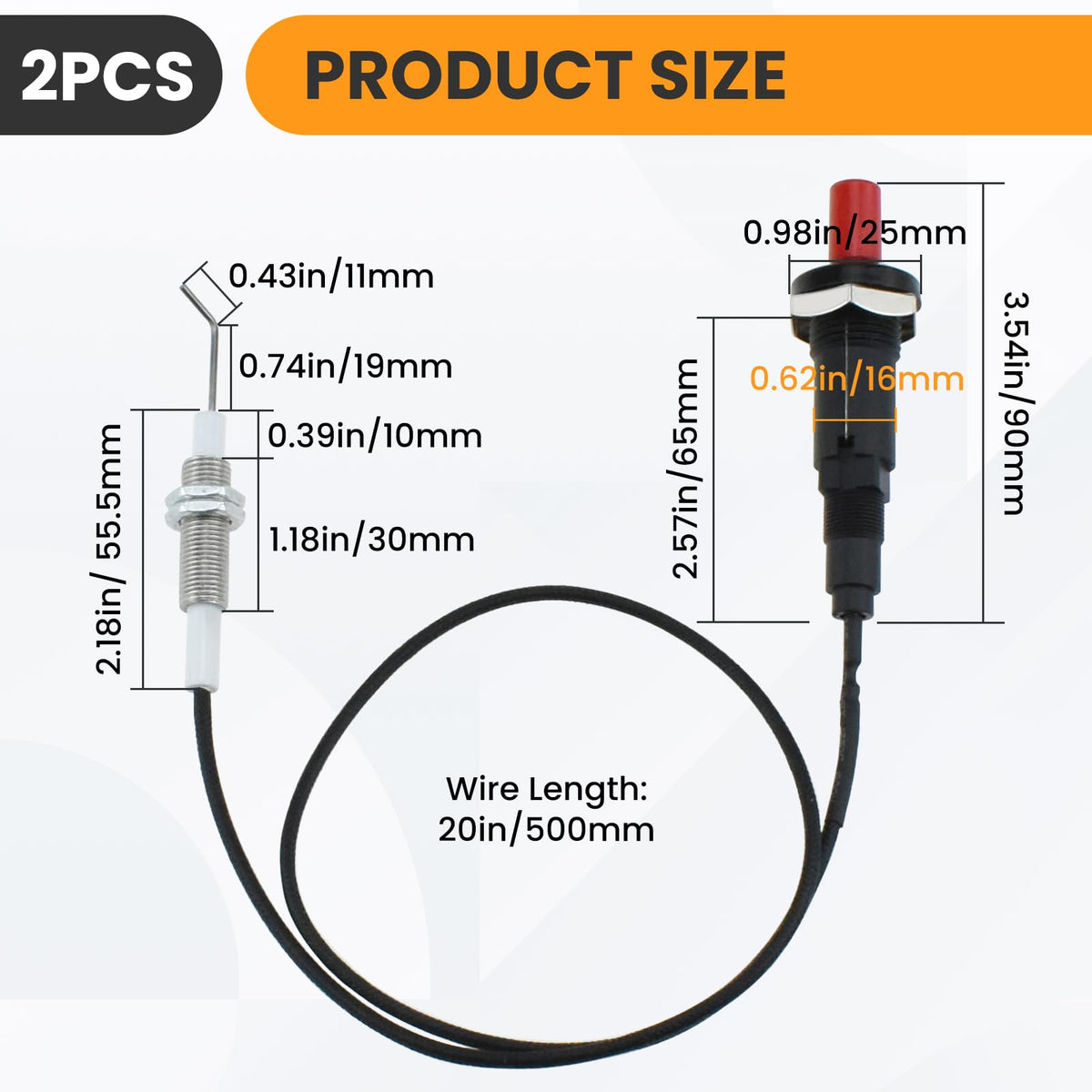 DALQUIS twenty-inch ignition wire enables flexible installation