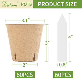 Dalzom peat pots with 3-1 inch bottom diameter and stable base