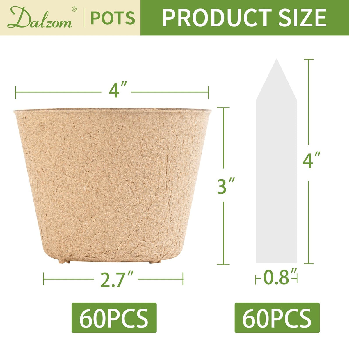 Dalzom plant labels 60-pack to label each seedling clearly.