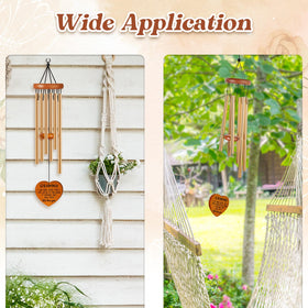 Damaigiift wind chime hanging in a sunlit outdoor garden