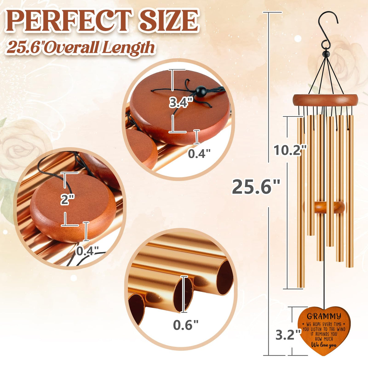 Damaigiift wind chime on a cozy patio for garden ambiance
