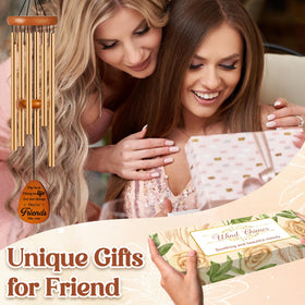 Damaigiift hanging tag on wind chime with good wishes for friends.