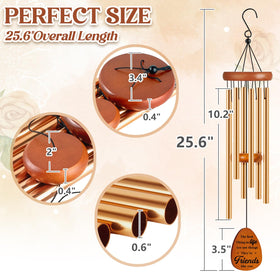 Damaigiift six-tube wind chime creating soothing outdoor tones.