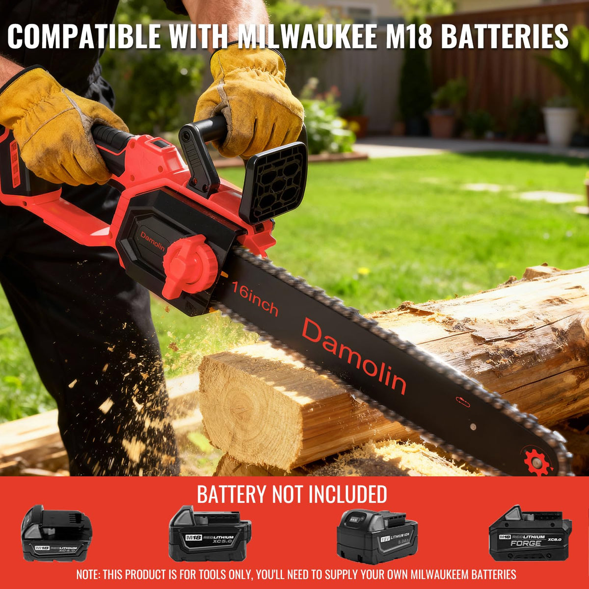 Damolin automatic oiling maintains chain lubrication for smooth cuts.