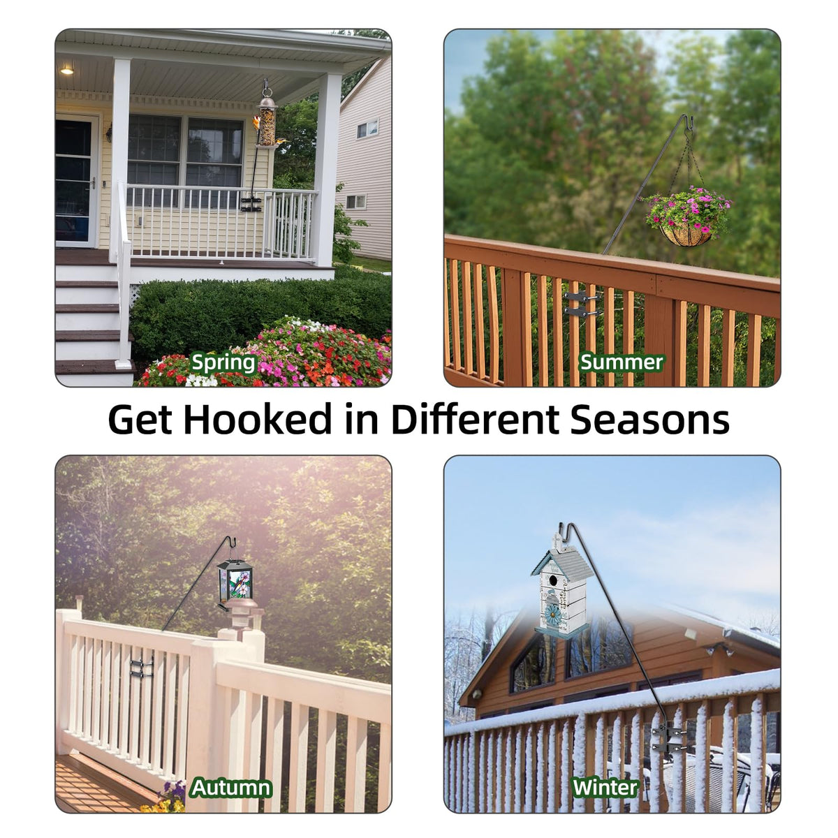 Damukoo multipurpose hanger used for lanterns and wind chimes outdoors.