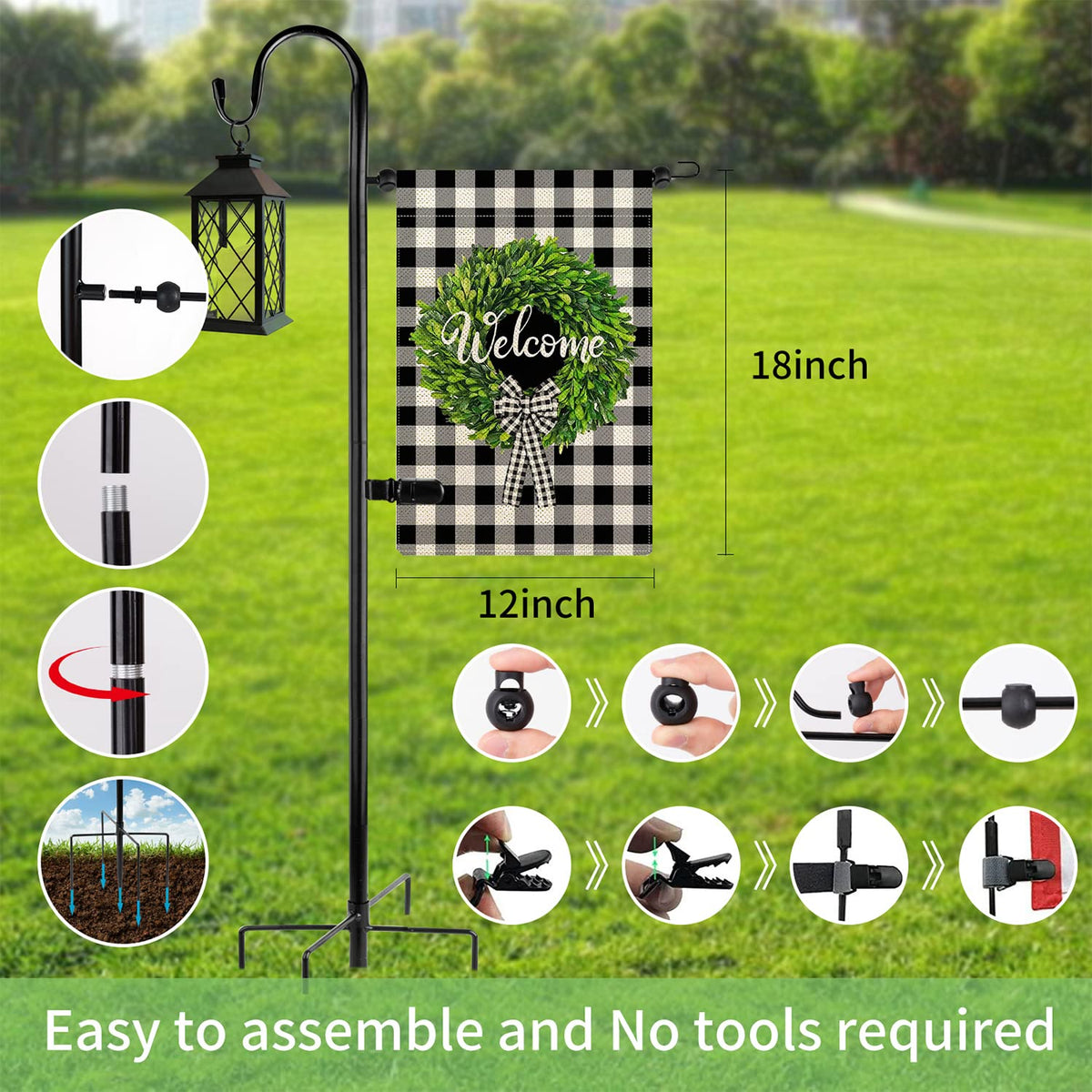 Damukoo black outdoor stake enhances yard decor while resisting rust.