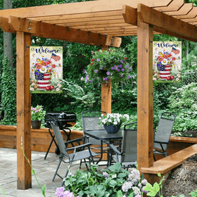 Damukoo flag hanger post installation provides sturdy yard flag display.