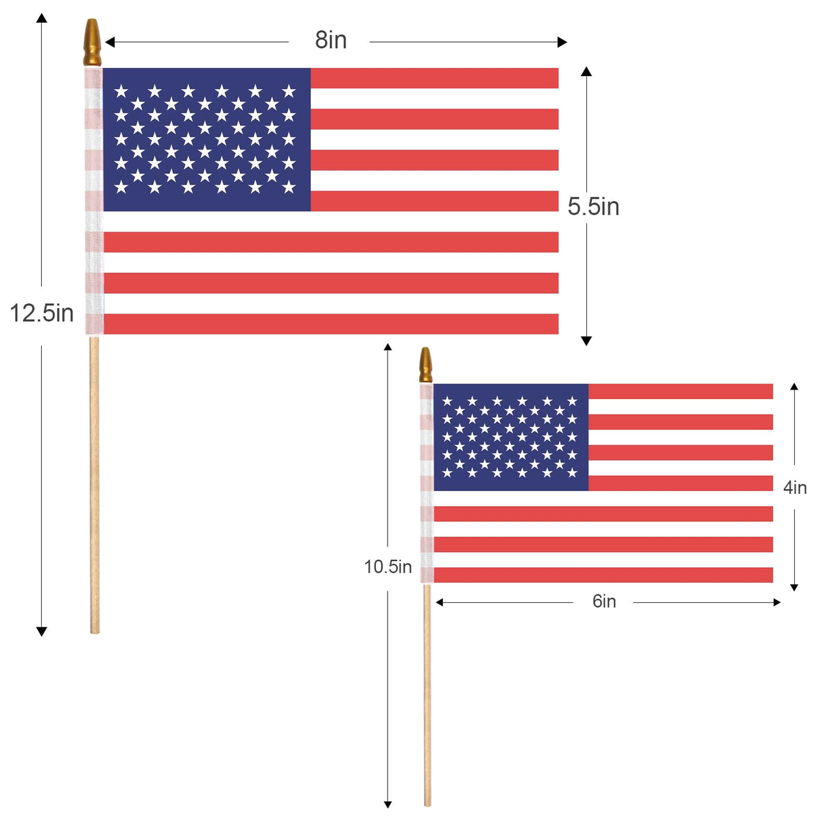 DanCoom fade-resistant polyester flags brighten outdoor Memorial Day displays.