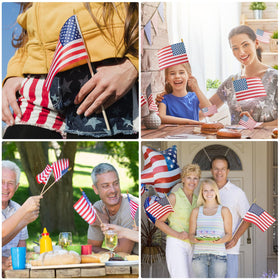 DanCoom compact 25-pack flags create a unified patriotic atmosphere.