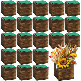 Dandat 24-set wood cube planter box top view highlights rustic centerpiece potential