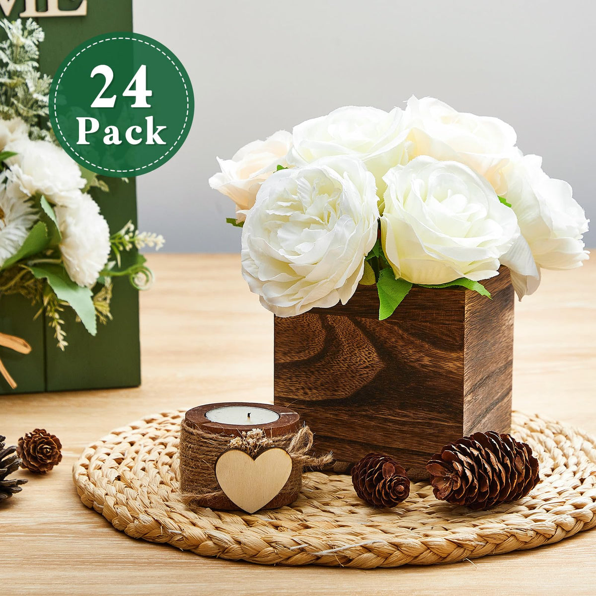 Dandat close-up wood grain rustic box reveals natural charm