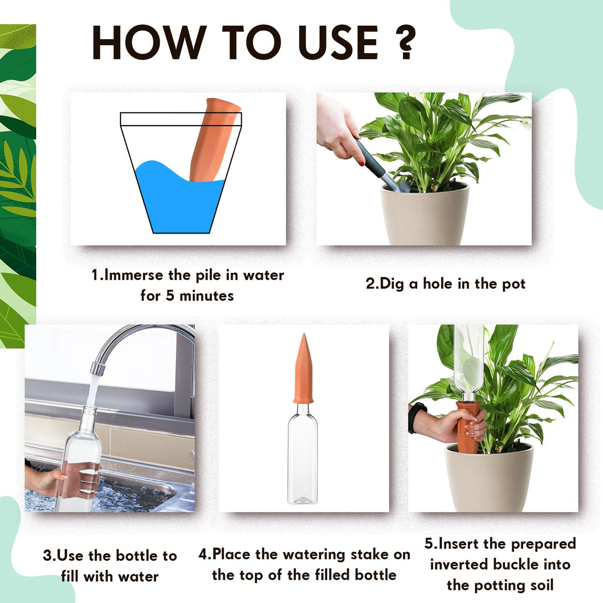 Dandat transparent reservoir bottle indicates water level for simple refills.