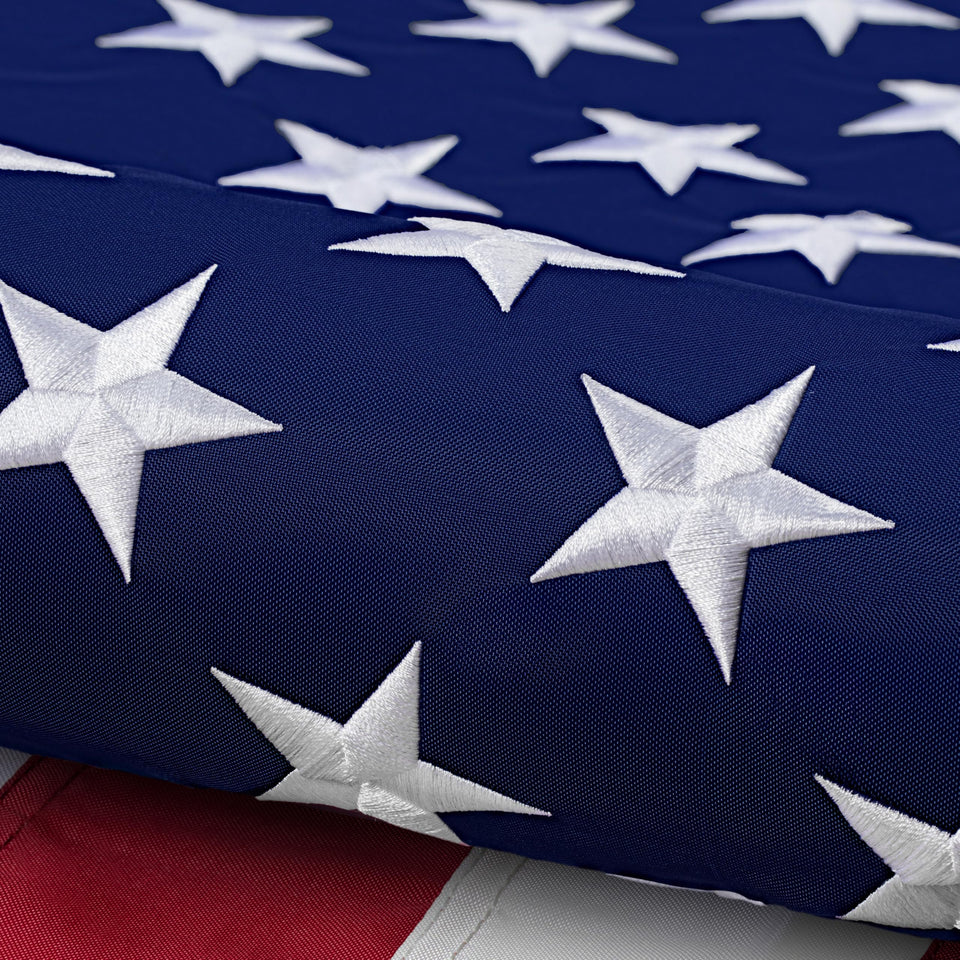 DANF FLAG American Flag 5x8 ft with dense embroidered stars for durable outdoor display