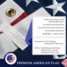 DANF FLAG American Flag 5x8 ft 90/10 nylon-polyester blend for quality construction