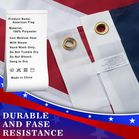 DANF FLAG authentic patriotic colors for true red, white, and blue display.