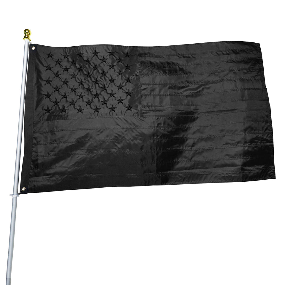DANF FLAG black American flag in heavy nylon, ideal for outdoor display.