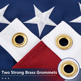 DANF FLAG embroidered stars close-up shows precise craftsmanship