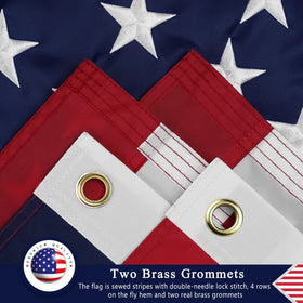DANF FLAG embroidered stars close-up, premium craftsmanship.
