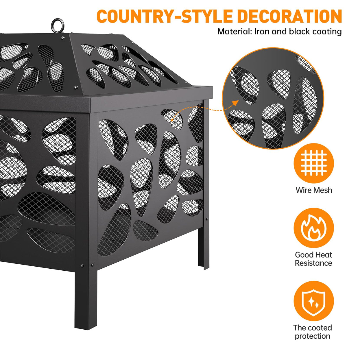 Danluke fire pit ventilation holes showing airflow for controlled flames.