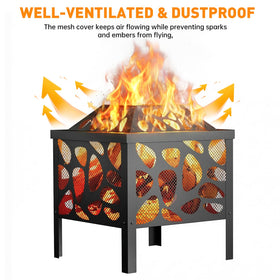 Danluke wood-burning fire pit bowl emphasizing natural flame warmth.