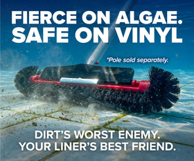 Danny's Pool Products 17-inch round-ends brush head cleans corners and tight angles.