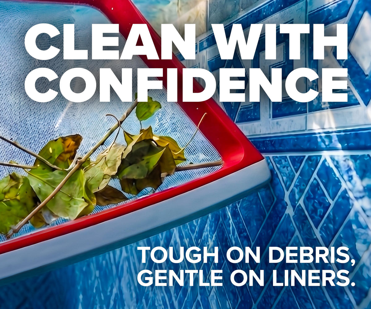 Danny's Pool Products in-use skimming action removes leaves efficiently