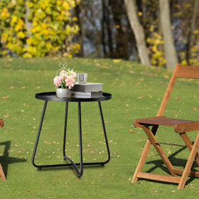 Danpinera outdoor side table suitable for both indoor and outdoor spaces.