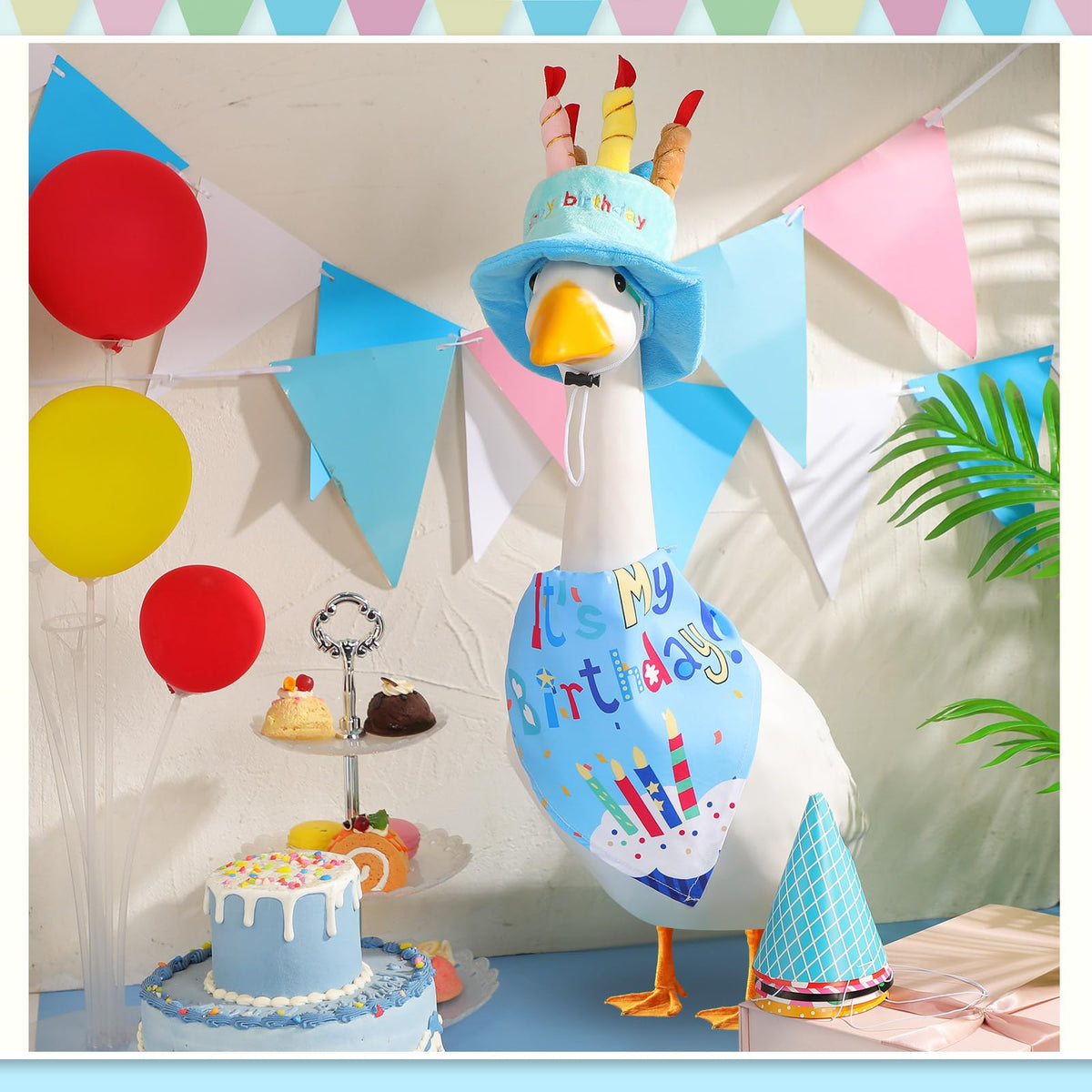 Dansydaisy 23-inch goose outfit fits standard lawn geese securely.