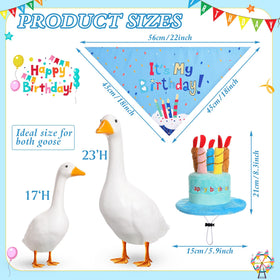 Dansydaisy blue birthday bandana for geese adds playful celebration accents.