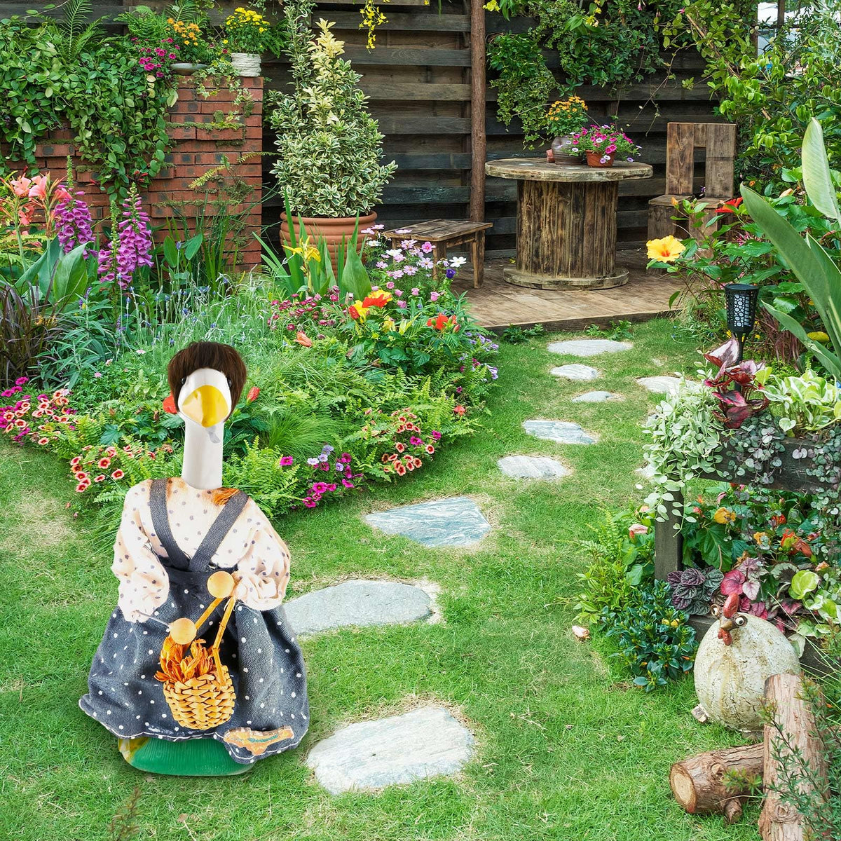 Dansydaisy outdoor goose decor accessory enhances porch displays