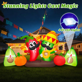 Danxilu inflatable chili green sombrero guitar adds festive yard decor