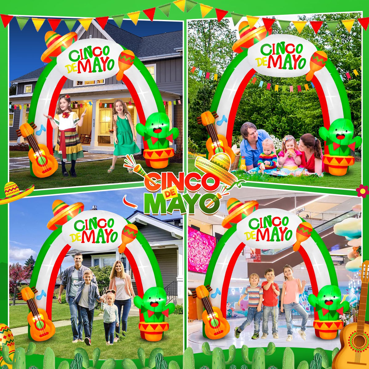 Danxilu Cinco de Mayo windproof archway keeps the installation secure outdoors