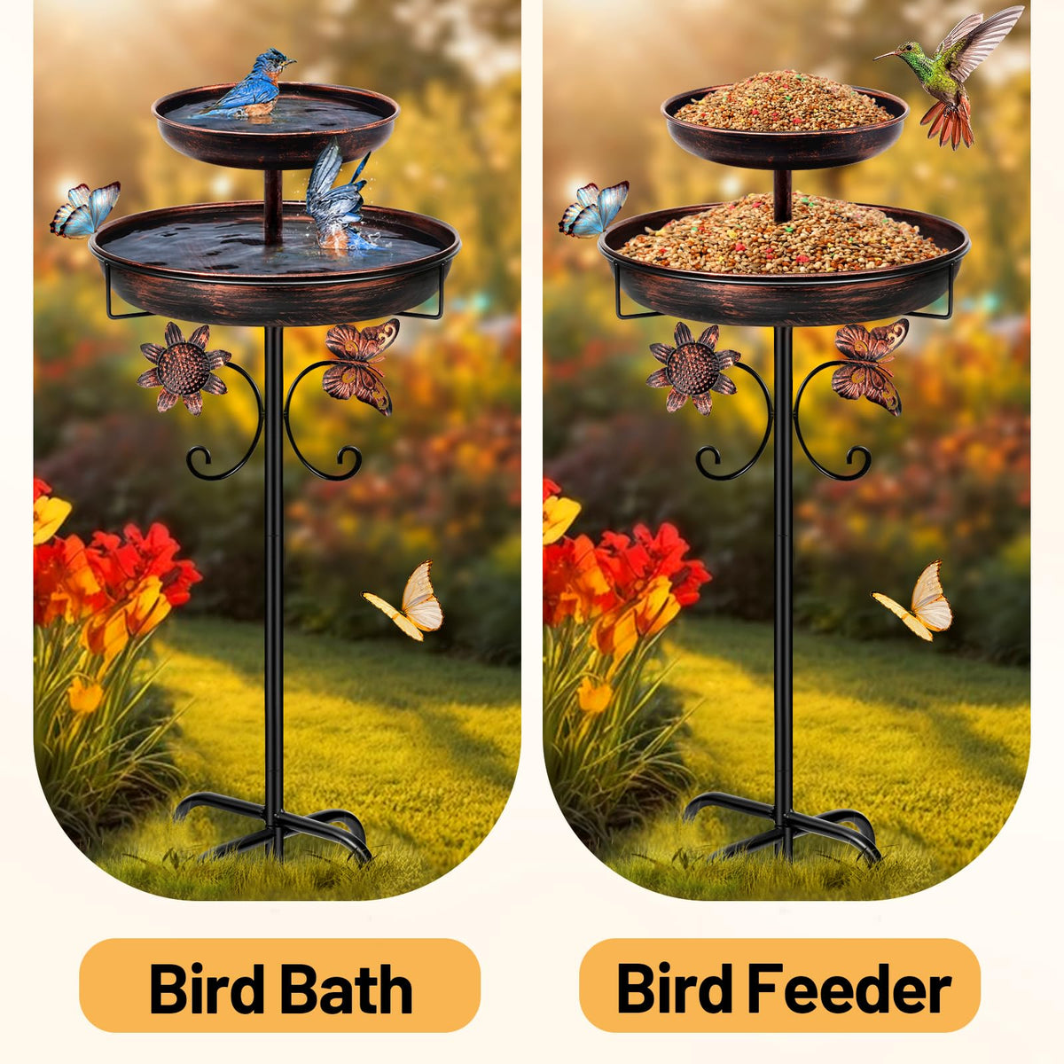 Daoeny bird bath tool-free installation in your yard