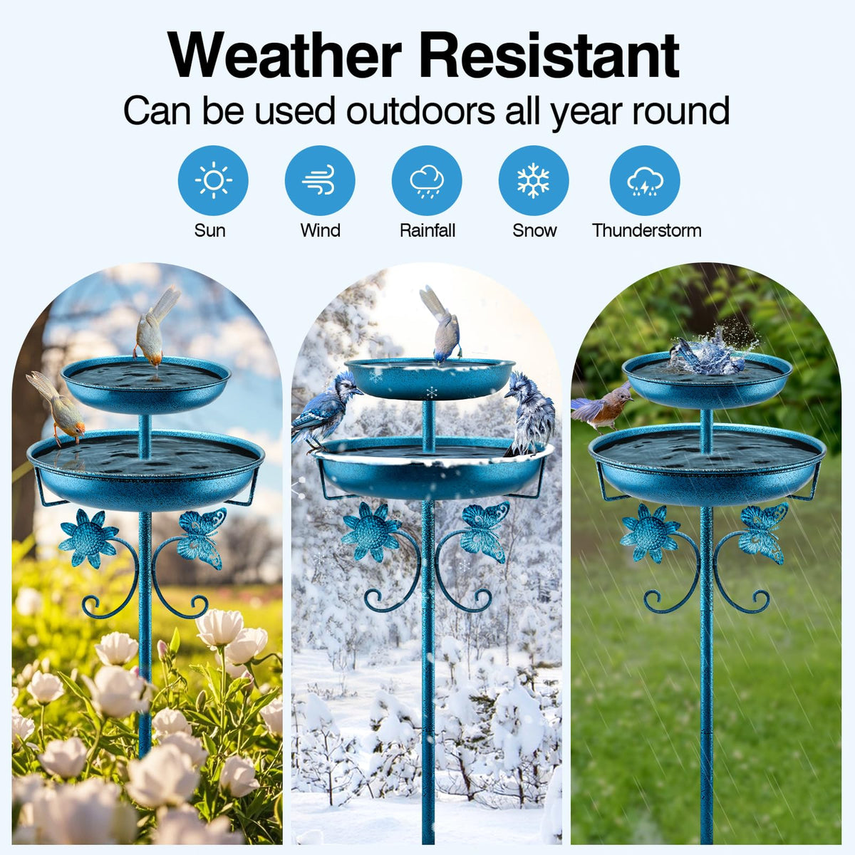 Daoeny bird bath installed easily with tool-free setup.