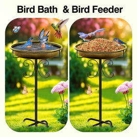 Daoeny bird bath with easy-install, no-tools setup for quick outdoor use.
