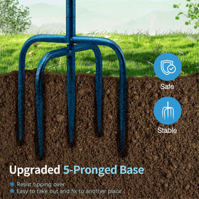 Daoeny bird bath blue features upgraded five-pronged base for stability.