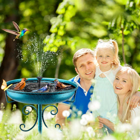 Daoeny outdoor feeder-bath combo enhances yard wildlife and ambiance.