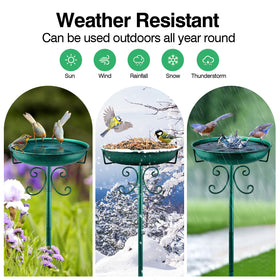 Daoeny garden birds enjoy a refreshing bath from the durable metal basin