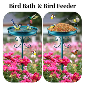 Daoeny easy-install bird bath detaches for quick cleaning and refilling.
