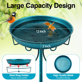 Daoeny five-pronged-base bird bath adds stability against tipping in windy spaces.