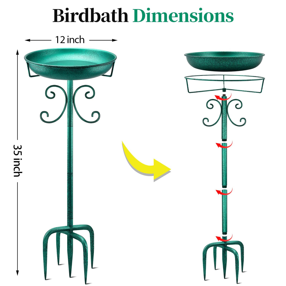 Daoeny bird bath decor enhances patios and lawns while inviting wildlife