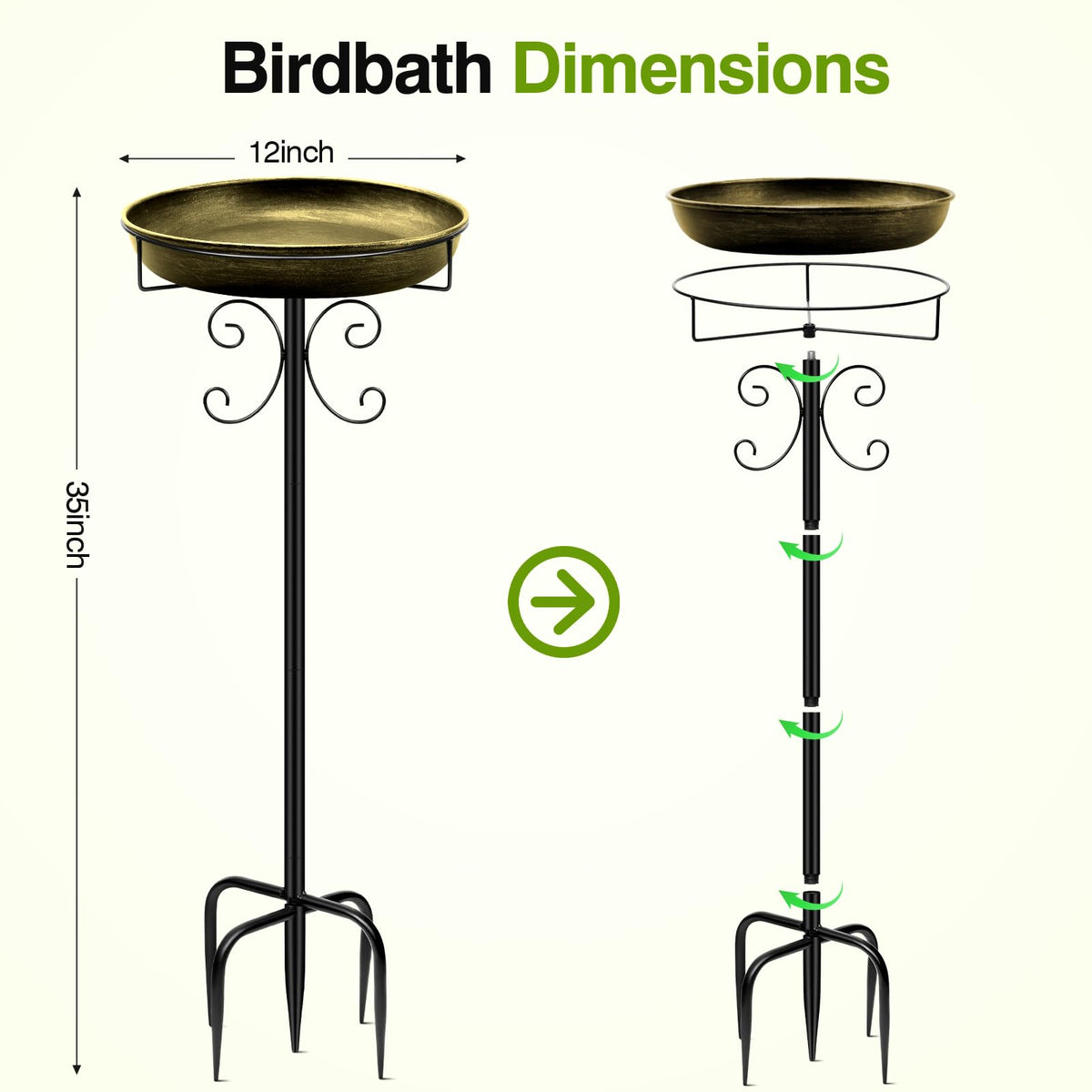 Daoeny garden decor invites birds to bathe and sip in comfort.