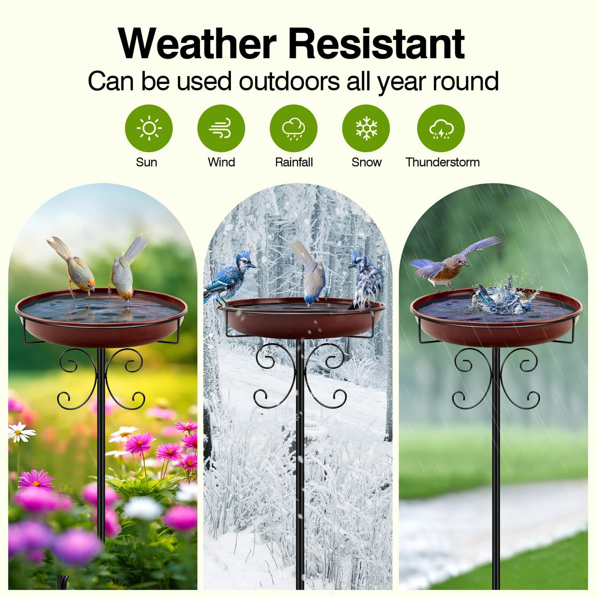 Daoeny garden decor doubles as a practical bird feature