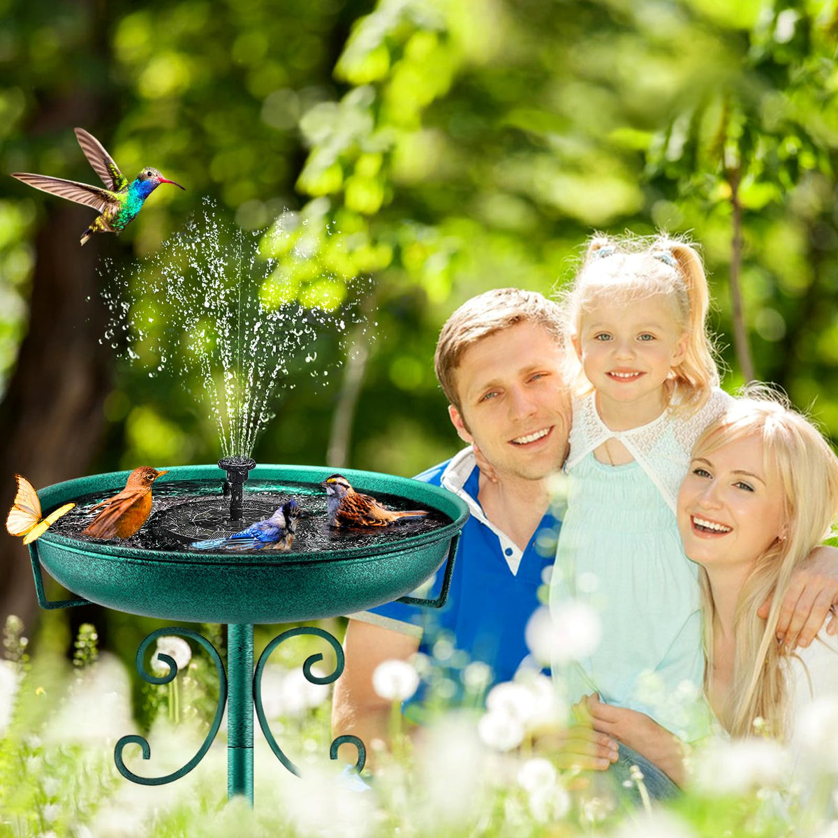 Daoeny weatherproof, rustproof coating protects the bird bath year-round