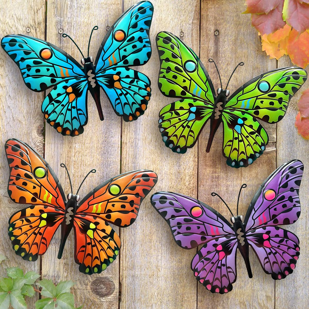 Daogtc butterfly wall decor 9.6-inch assembly adds vibrant color to walls.