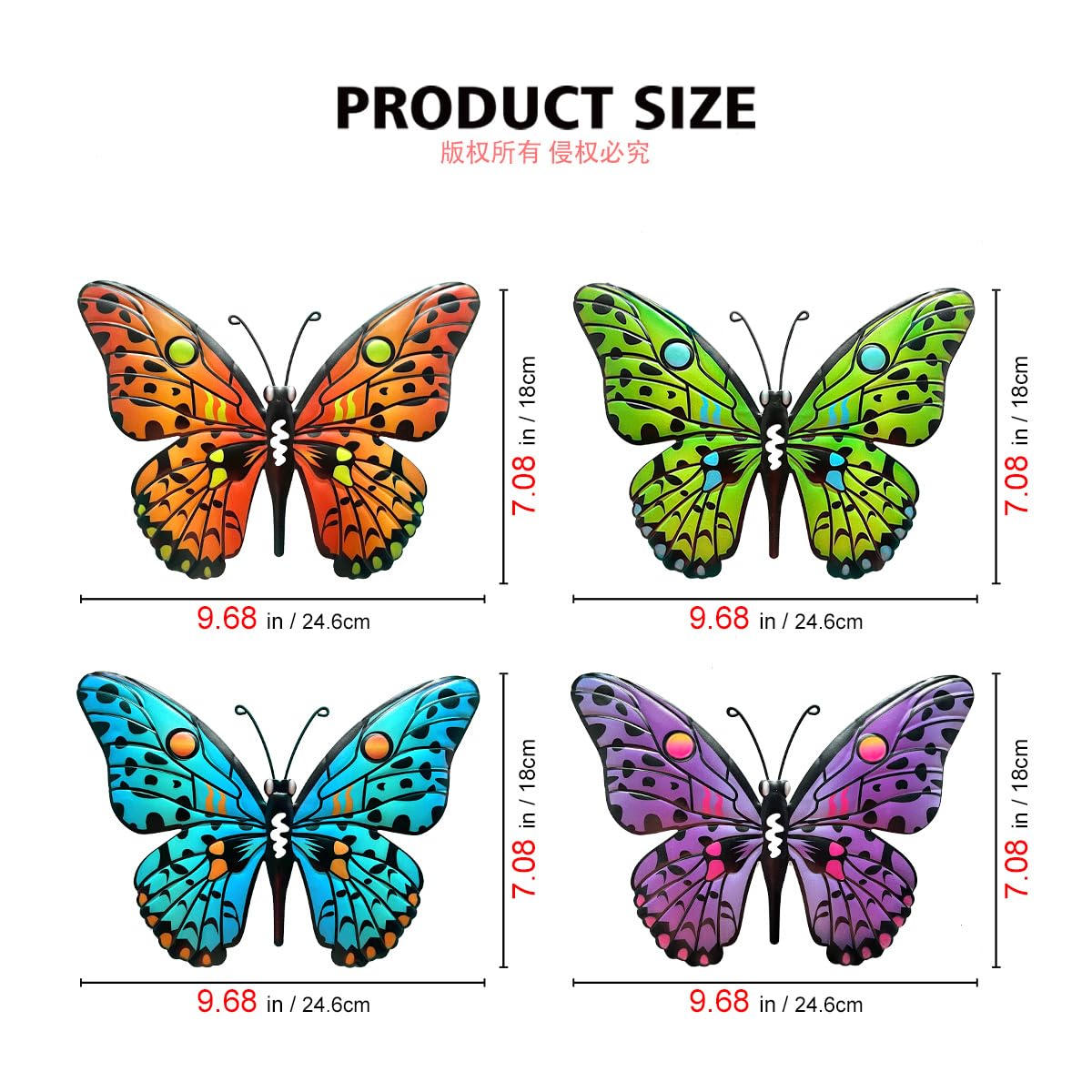 Daogtc butterfly wall decor easy wall mounting with two hanging hooks.