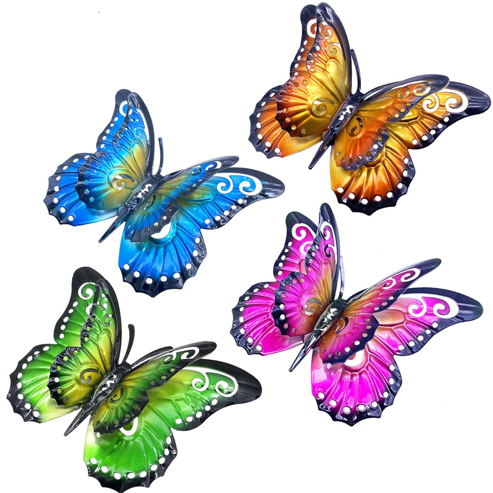 Daogtc metal butterfly wall art for wall hanging enhances outdoor decor with graceful motion