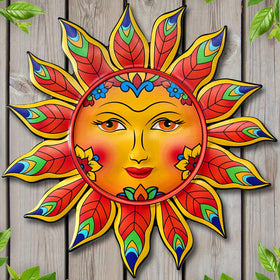 Daogtc metal sun flower wall decor adds warm ambience to indoor living spaces.