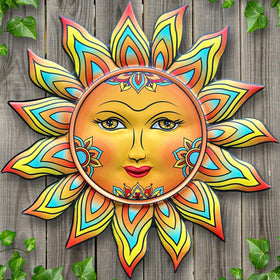 Daogtc metal sunflower wall decor 13in adds warm ambient glow to walls.